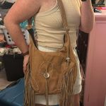 Cow Leather Purse Western Tan & Silver Embellishment Purse Photo 5