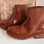 Free People NIB Embossed Mixed Media Ankle Boots- Brown -Size 37.5 Photo 4