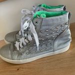 Wanted High Tops Silver Sneakers Embellished Womens 7.5 Lace Up Shoes Photo 2