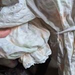 Vtg 1980s Miss Elaine White Pastel Floral Lace Trim True Wrap Front Robe L Size L Photo 4