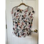 Rachel Zoe 100% Linen Floral Short Sleeve Sz Large Resortwear Coastal Grandma Photo 3