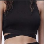 ZARA  Knit Cutout Crop Top Black Sz‎ Small Photo 1