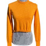 Free People FP Beach Womens Crew Neck Crop Sweater Top in Golden Orange Size XS Photo 0