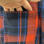Old Navy  Size XL Flannel Shirt Boyfriend Fit Button Down Plaid Pocket Red Blue Photo 3