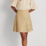 Ralph Lauren  Lamb Leather Laser-Cut Mini Skirt (Black Label) Size 16 NWT $495 Photo 1