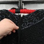 Vtg Black Silk Beaded Evening Dress Art Deco Formal Event‎ Holiday Plus Size 2X Photo 15