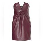 Ashley Park x RtR Voila Vegan Leather Strapless Brown Mini Dress Size 14 Photo 2