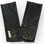 NWT MONO B Wide Leg Pants Womens Large Black Faux Leather Casual Photo 1