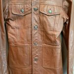 VERO MODA  Button Leather‎ Jacket Brown Medium Photo 1