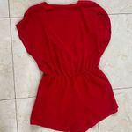 fab'rik  Red Silky Polyester Romper Sz Small Photo 3