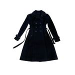 Burberry  Prorsum Cotton Blend Long Pleated Black Double Breasted Trench Coat 38 Photo 11