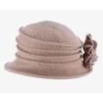 Scala Brand New  Women's Boiled Wool Cloche Hat with Flower Taupe Photo 2