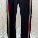Spiritual Gangster  Black Leggings with Red yellow green Rasta Stripes small euc Photo 2