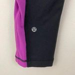 Lululemon Black Dual Tone Purple Crop Athletic Workout Leggings Photo 9