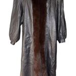 Vintage Rallee Leather Fox Fur Coat Sz L Chocolate Brown Thermolite Maximalism Size L Photo 0