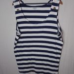 Hillard & Hanson  3X Navy White Tank Top Plus Photo 3