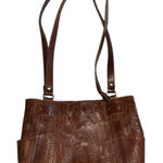 Vintage • Beautiful Embossed Leather Shoulder Bag • Made in Paraguay Brown Photo 0