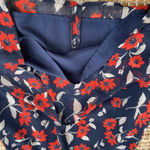 Finders Keepers  Maya Mini Dress XS Navy Red Floral Long Sleeve NWT $148 Photo 3