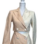 Significant Other Glider Blazer Dress Women’s Size 4 Peach Cream Cut Out Linen M Orange Photo 2
