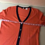 Saks 5th Avenue Saks Fitch Avenue Cardigan Red Orange Navy Silk Cashmere Button Down Medium Photo 4
