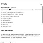 We The Free Free People Kelia Stripe Trapeze Shirt Size Large Photo 6