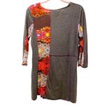 Parsley & Sage Patchwork Tunic Top/Mini Dress Gray & Orange Women’s Medium Photo 1