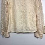 Vintage 1 Park Ave Cream Lace Coquette Union Made Button Down Shirt Size XL Photo 7