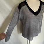 Calvin Klein Shimmer VNeck Womens Top Sz S Colorblock Mesh Soft Grunge Corporate Photo 3