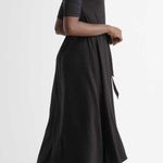 Quince Womens Tencel Jersey Midi Wrap Dress Tie Waist Shawl Collar Black S Photo 1