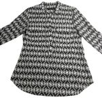 Ivanka Trump  Blouse Diamond Print Long Sleeve Button Up Shirt‎ S/P Photo 0