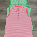 EP Pro Tour Tech Striped Golf Tennis Polos Tank Tops Pink Green Size Small Photo 0