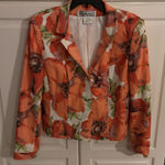 Carlisle ‎ Linen Blend Poppy Floral Blazer Jacket size 10 Photo 0