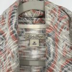 Lucky Brand  Aztec Open Front Cardigan Gray Woven Southwestern Boho Size M Photo 8