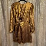 & Other Stories & Other Stories Metallic Shiny Satin Bronze Gold Mini Dress Size 2 NWT Photo 1