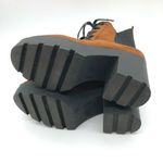 Rouge Womens Ankle Boots Chunky Block Heel Platform Faux Suede Laces Brown 6 Photo 3