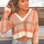 Boutique Plaid Cropped Sweater  Photo 0