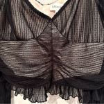 Meraki Illusion Ruched Crop Top Women's XL Black Lined Sweetheart Neckline Photo 1