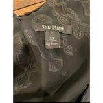 White House | Black Market Blouse Fringed Embroidered V-Neck 3/4 Sleeves Black XS Photo 6