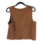 Banana Republic  Womens Shell Tank Top Faux Suede Sleeveless Brown M Photo 1