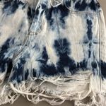 ZARA NWOT Blue Tie Dye High Rise Distressed Denim Jean Shorts Size 2 Photo 2