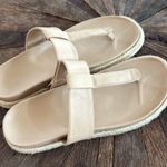 Joie  Nacho Faux Leather Tan BoHo Espadrille T-Shape Thong Sandal Photo 2