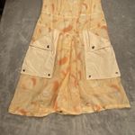 Coach  Apple‎ Print Dress Size 4 Peach Summer V-Neck Luxury Springtime Designer Photo 6