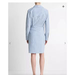 Women's FARROW Blue White Striped Wrap Mini Dress M Size M Photo 4