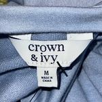 Crown & Ivy  size medium beach clouds pullover dress blue puff sleeves vacation Photo 6