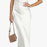 Amazon White Satin Maxi Dress Photo 2