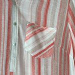 Nanette Lepore  NWT Tangerine Stripe Blouse L Breezy Boho Resort Chic Coastal Photo 2