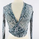 Only Hearts  python snake print semi-sheer wrap blouse NWT Photo 2
