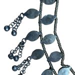 2 Rows Blue Lapis and Silver Dangle Jingle Exotic Women Gypsy Belly Dancer Belt Photo 9