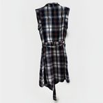 Anthropologie 11 1 TYLHO  Womens  S‎ Tie Front Pocket Plaid Shirt Dress Buttons Photo 6