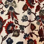 ZARA  Basic Solid Off White Pants w Blue/Red Floral Medium Photo 1